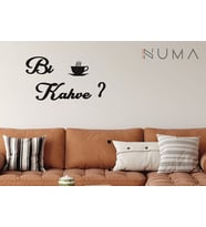Numa Concept-Bi Kahve Ahşap Dekoratif Mutfak Duvar Tablosu (Siyah)