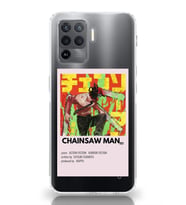 Oppo Reno 5 Lite Uyumlu Chainsaw Man Anime Desenli Şeffaf Telefon Kılıfı