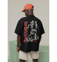 Iron Maiden The Number Of The Beast Baskılı Unisex Oversize Rock Metal Tişört