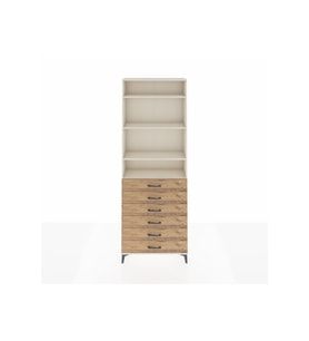 Arges Dolap 4 Raflı 6 Çekmeceli 88x30x243 Aytaşı-Çam