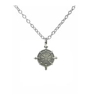Viking Pusulası (Vegvísir) Figürlü Unisex Kolye – 60 cm Zincirli, Yön ve Koruma Sembolü (Gümüş)