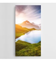 Gün Doğumu Dağlar Panoramik Kanvas Tablo