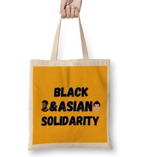 Black Asian Solidarity Stop AAPI Hate Bez Çanta Uzun Saplı