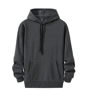 Kadın Kapüşonlu Kanguru Cepli 3 İplik Pamuklu Oversize Hoodie Sweatshirt - Füme