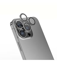 Apple iPhone 15 Pro Uyumlu Zore Mikro Kamera Lens Koruyucu (Koyu Gri)