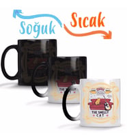 Central Perk Smelly Cat Kedi Friends Sihirli Kupa Bardak Porselen