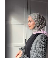 Modakaşmir Çiçek Baharı Desen Bambu Eşarp (Pembe)