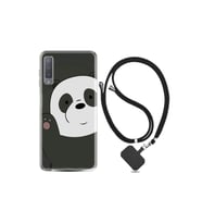Samsung Galaxy A7 2018 Kılıf Silikon Desen Boyun Askılı Hello Panda 1709