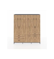 Hyperion Gardrop 8 Raflı 4 Çekmeceli 3 Askılı 220x44x243 Antrasit-Çam/Çam