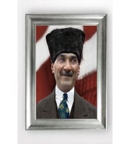 Gümüş Çerçeveli Atatürk Tablo cv1406