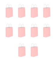 Büküm Saplı Kraft Kağıt Karton Hediyelik Çanta Poşet Torba - Pembe - 31x41 Cm. - 10 Adetlik 1 Paket