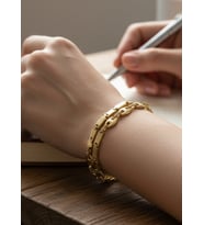 Xuping Gold Taşlı Çift Sıra Bileklik - 26xpb11