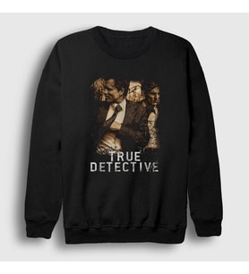 Presmono Unisex Siyah Poster Dizi True Detective Sweatshirt 477331tt