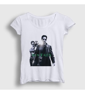 Presmono Kadın Beyaz Neo Film The Matrix T-Shirt 253922tt