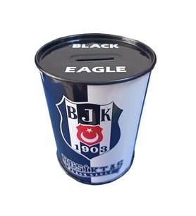 Beşiktaş Metal Kumbara Orta Boy Orjinal Lisanslı 1 Adet Bjk Kumbara Taraftar Kumbara Kara Kartal 12x9 cm (Siyah)