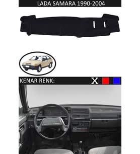 Lada Samara 1990-2004 İçin Uygun Torpido Koruma Halısı Siyah Kenar Renk Siyah