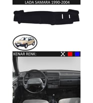 Lada Samara 1990-2004 İçin Uygun Torpido Koruma Halısı Siyah Kenar Renk Siyah