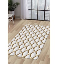 Dijidekor Halı Gold Cool KY7059 Yıkanabilir Saçaksız Kesme İnce Yolluk Kilim Salon Halısı Modelleri