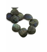 Labradorit Doğal Taş Parlak Yassı Damla Kristal Kesim 27x8mm Dizi [AA]