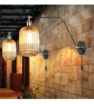 Mylights Tek Fiyatıdır Retro Üç Mafsalı Bal Camlı Rustik Vintage Kablolu Aplik Siyah