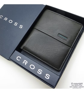 Cross AC048110-2 FV Range Hakiki Deri Cüzdan Siyah-Yeşil  İsme Özel Cüzdan (Siyah-Gri)