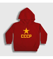 Presmono Unisex Çocuk Kırmızı Red V2 CCCP Sovyetler Birliği Kapüşonlu Sweatshirt 552187tt