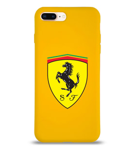 Apple iPhone 8 Plus Uyumlu Lansman Kılıf Ferrari Tasarımlı Altı Kapalı İçi Kadife Kaplı  Kapak (Şeffaf)