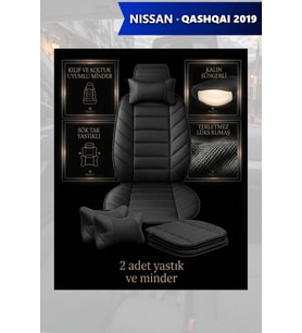 nissan qashqai 2019 Koltuk ve Kılıf uyumlu Lüks Siyah Minder Yastık 2 Minder 2 Yastık