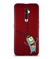 Oppo Reno 2Z Soft Premier Kapak Plankton Tasarımlı Silikon Kılıf - Mürdüm (Şeffaf)