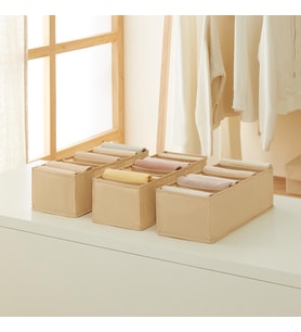 Ocean Home Textile 3'lü 8 Bölmeli Bej Balıksırtı Çekmece Düzenleyici Set