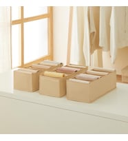 Ocean Home Textile 3'lü 8 Bölmeli Bej Balıksırtı Çekmece Düzenleyici Set