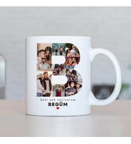 Kişiye Özel Sevgiliye Hediye Fotoğraflı Harf Kupa Bardak