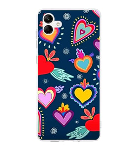 PrintiFy Samsung Galaxy A55 ile Uyumlu 1mm Slim Fit Retro Renkler 3 Baskılı Şeffaf  Kılıf