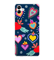 PrintiFy Samsung Galaxy A55 ile Uyumlu 1mm Slim Fit Retro Renkler 3 Baskılı Şeffaf  Kılıf