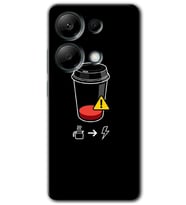 Redmi Note 13 Pro 4G Kılıf HD Desen Baskılı Kılıf - Coffee Battery