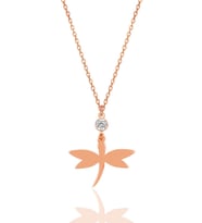 Gümüş rose zirkon taşlı yusufçuk kolye SGTL11998ROSE