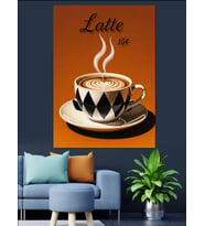 Latte Kahve Fincan Sanatı Dekoratif Kanvas - Mdf Ahşap Tablo