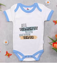 BK Kids Akul Vermenuz Bittiyse Tasarımlı Mavi Bebek Body Zıbın-1