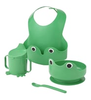 Ikea matta çocuk yemek seti, parlak yeşil, 4 parça