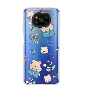 Poco X3 Pro / X3 NFC Uyumlu Happy Bears Tasarımlı Şeffaf Telefon Kılıfı