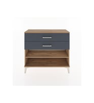 Arges Şifonyer Tek Raflı 2 Çekmeceli 88x30x80 Çam-Antrasit