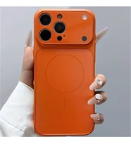 ?Phone 15 ile Uyumlu 17 Pro G�r�n�ml� Magsafe Destekli Kablosuz ?arj �zellikli Kamera Lens Korumal? ??k Metal G�r�n�ml� Telefon K?l?f?
