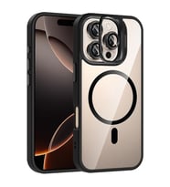 Coverzone iPhone 16 Pro ile Uyumlu Z-Etro MagSafe Wireless ?arj Destekli, G��l� Manyetik Tutucu, Stand Olabilen, Kamera Lens Hediyeli Koruyucu K?l?f Siyah