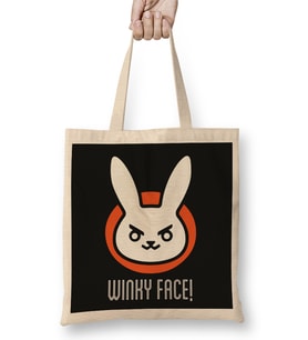 Dva Winky Face Logo Overwatch Bez Çanta Uzun Saplı