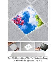 60cmx60cm-asma Tavan Led-sıva Altı-54w-beyaz-led Panel-led Armatür-60x60 Taş Yünü Asma Tavan Ledi
