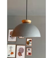 Gri Ahşap Tekli Sarkıt Avize, Salon, Kuaför, Cafe, Dekoratif Aydınlatma