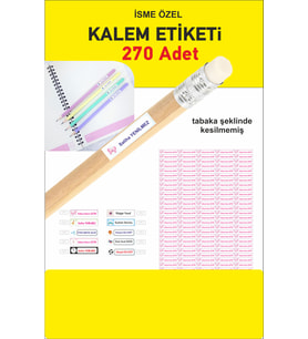 isimli Okul Kalem Etiketi  Kalem Sticker Seti 270 Adet
