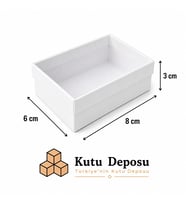 6x8x3 cm Asetat Kapaklı Takı Kutusu - Beyaz (DEMONTE) (50 ADET)