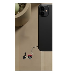 Miyuki Boncuk El Yapımı Kırmızı Motorsiklet Telefon Çarmı - Charm