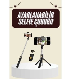 Cep Telefonu Tripod Standı Manyetik Selfie Sopa Bluetooth Uzaktan Kumandalı